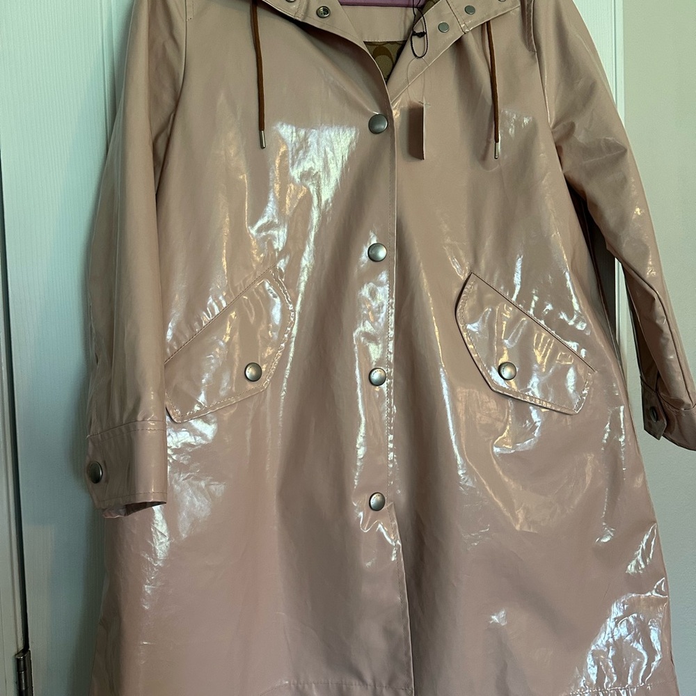 Coach Shiny Tan Hooded Raincoat - Picture 13 of 13